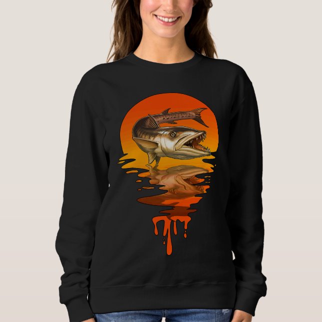 Vintage Retro Stil Barracuda T Shirt (Framsida)