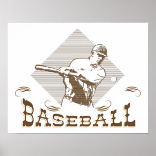 Vintage, Retro Stil Baseball Poster
