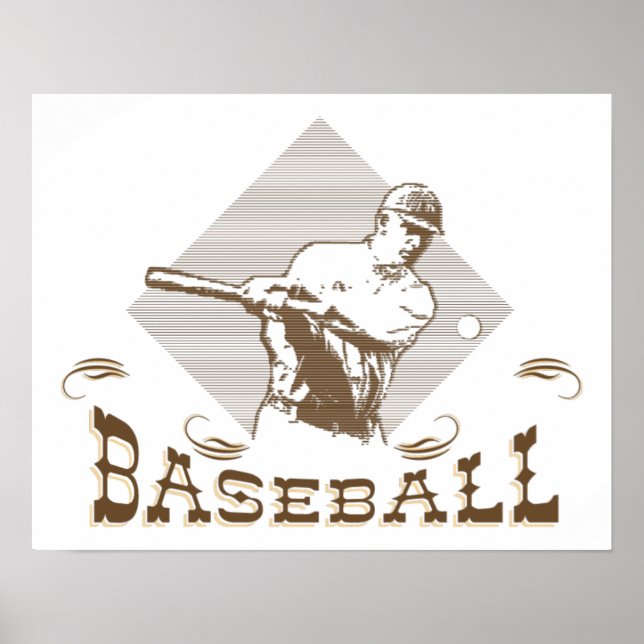 Vintage, Retro Stil Baseball Poster (Framsidan)