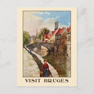 Vintage retro stil Brygge - resväg och Vykort