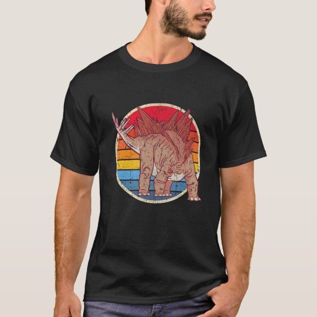 Vintage Retro Stil Dinosaur I Stegosaurus T Shirt (Framsida)