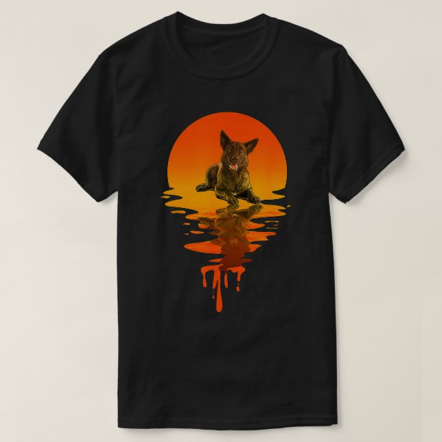 Vintage Retro Stil Dutch Shepherd T Shirt (Design framsida)