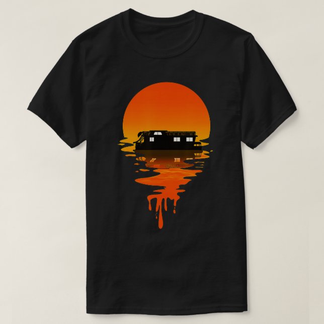 Vintage Retro Stil Houseboat T Shirt (Design framsida)