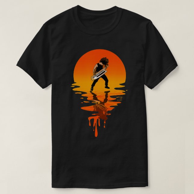 Vintage Retro Stil Keytar T Shirt (Design framsida)