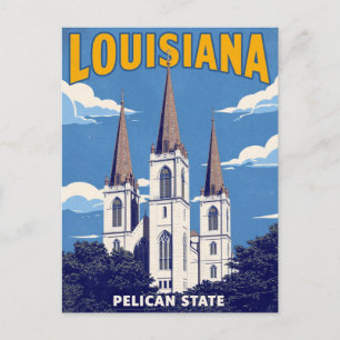 Vintage Retro Stil Louisiana St. Louis Katedral Vykort