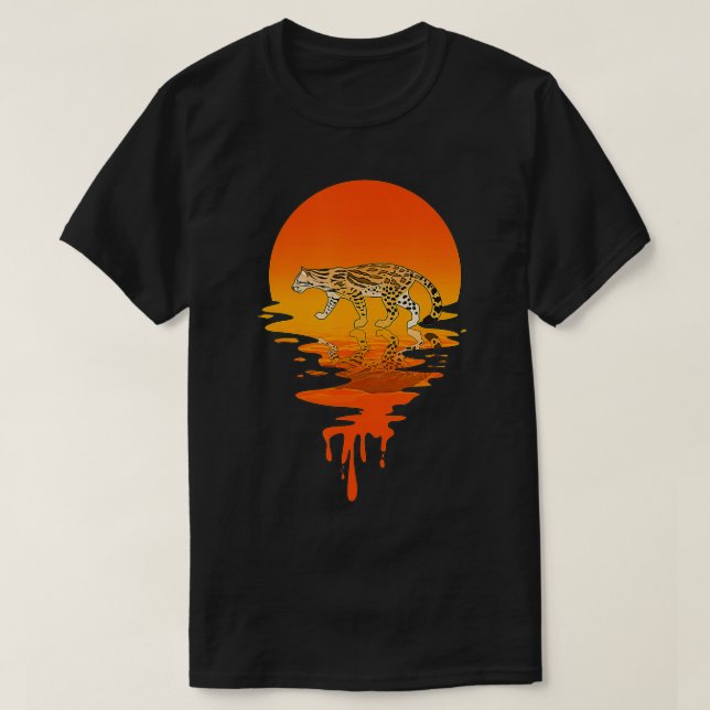 Vintage Retro Stil Ocelot T Shirt (Design framsida)