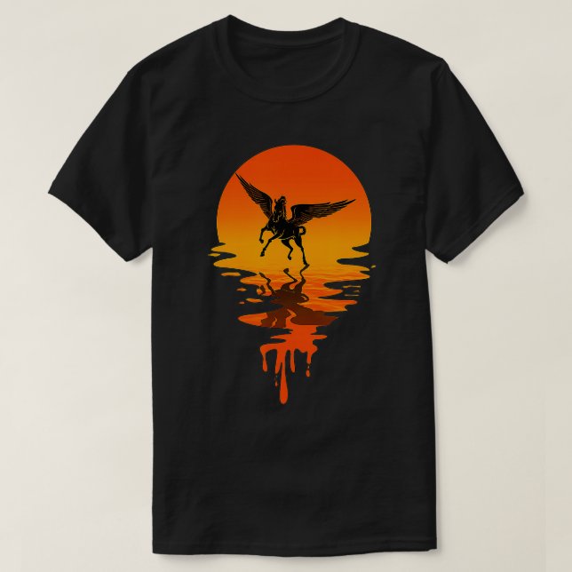 Vintage Retro Stil Pegasus T Shirt (Design framsida)