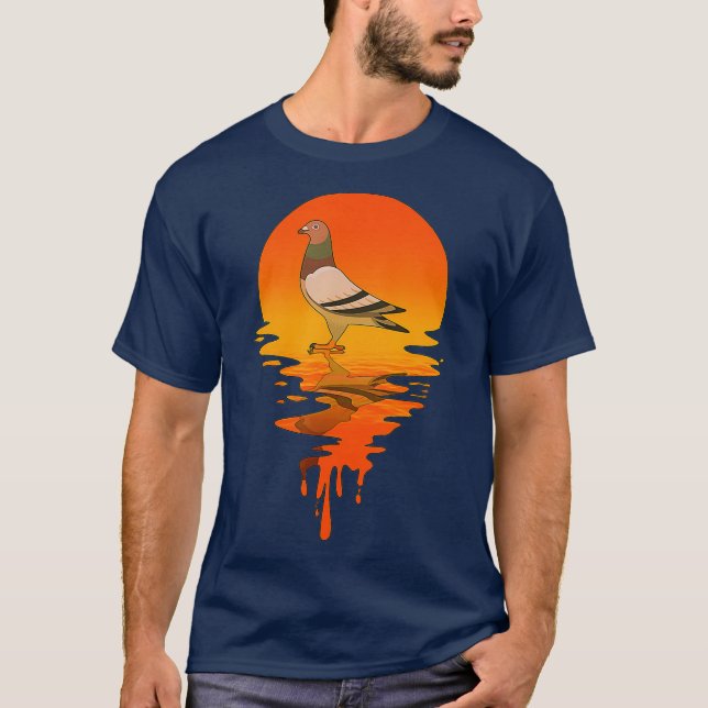 Vintage Retro Stil Pigeon T Shirt (Framsida)