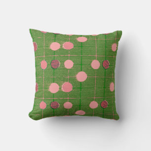 Vintage Retro Stil Rosa Grönt Polka punkt Pillow Kudde
