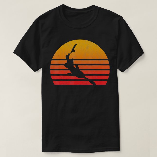 Vintage Retro Stil Sunset Paddlefish T Shirt (Design framsida)