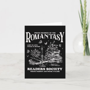Vintage Retro Stolt Medlem Av Romantasy Läsare Kort
