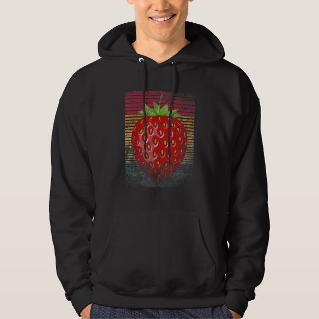 Vintage Retro Strawberry Hoodie (Framsida)
