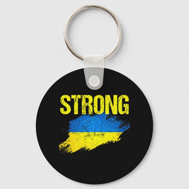 Vintage Retro Strong Ukraina Ukrainas Flagga Wo Nyckelring (Framsida)