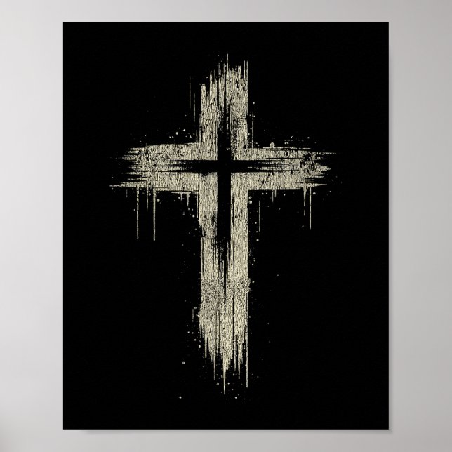 Vintage Retro Style Nge Christian Cross  Poster (Framsidan)