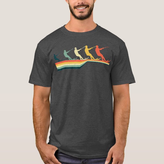 Vintage Retro Style  WATER SKI T Shirt (Framsida)
