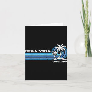 Vintage Retro Summer Vacation Costa Rica Pura Vida Kort