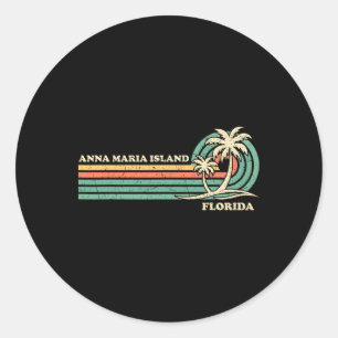 Vintage Retro Summer Vacation Florida Anna Maria I Runt Klistermärke