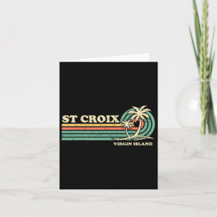 Vintage Retro Summer Vacation Virgin Island St. Cr Kort