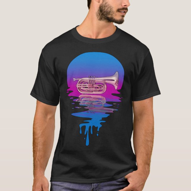 Vintage Retro Sunset Baritone T Shirt (Framsida)
