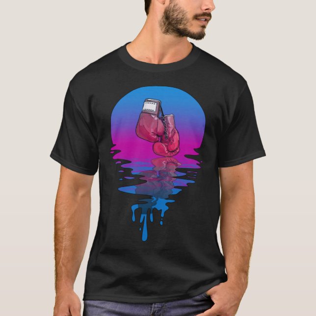 Vintage Retro Sunset Boxing Handskar T Shirt (Framsida)