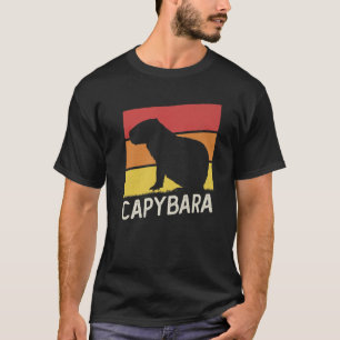 Vintage Retro Sunset Capybara Vild Animal Rodent C T Shirt
