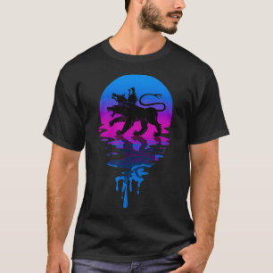 Vintage Retro Sunset Cerberus T Shirt