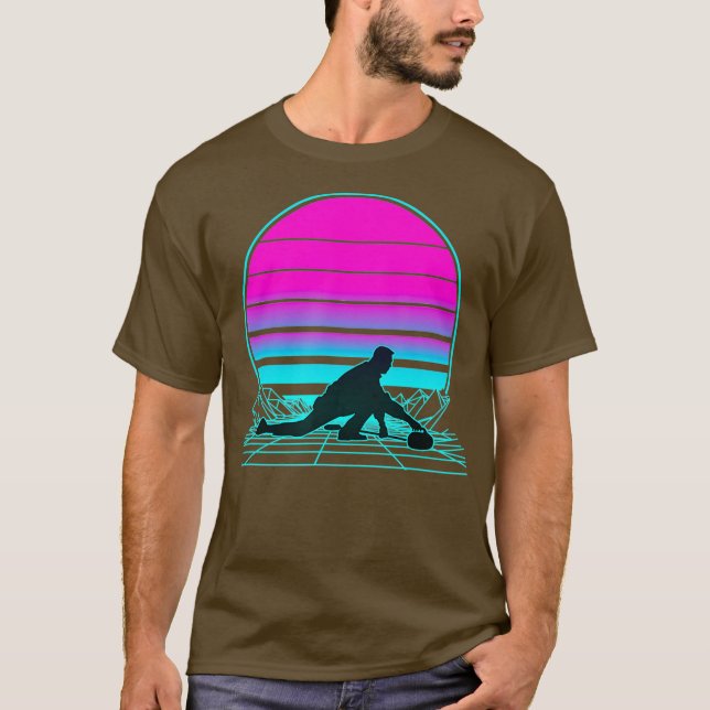 Vintage Retro Sunset Curling T Shirt (Framsida)