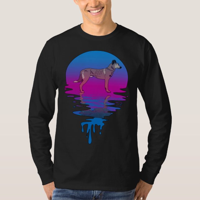 Vintage Retro Sunset Dutch Shepherd T Shirt (Framsida)