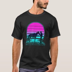 Vintage Retro Sunset Halter Horse T Shirt