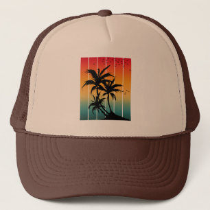 VINTAGE RETRO SUNSET HANDFLATAN TRÄD KEPS