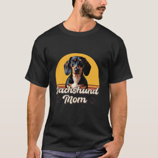 Vintage Retro Sunset Hund Dachshund Pet Owner M T Shirt