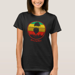 Vintage Retro Sunset jul Hipster Santa T Shirt