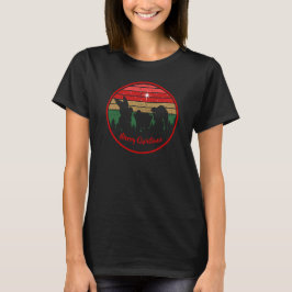 Vintage Retro Sunset jul Ntivity Änglar T Shirt