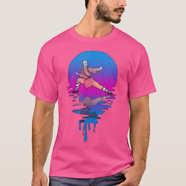 Vintage Retro Sunset Kung fu T Shirt (Framsida)