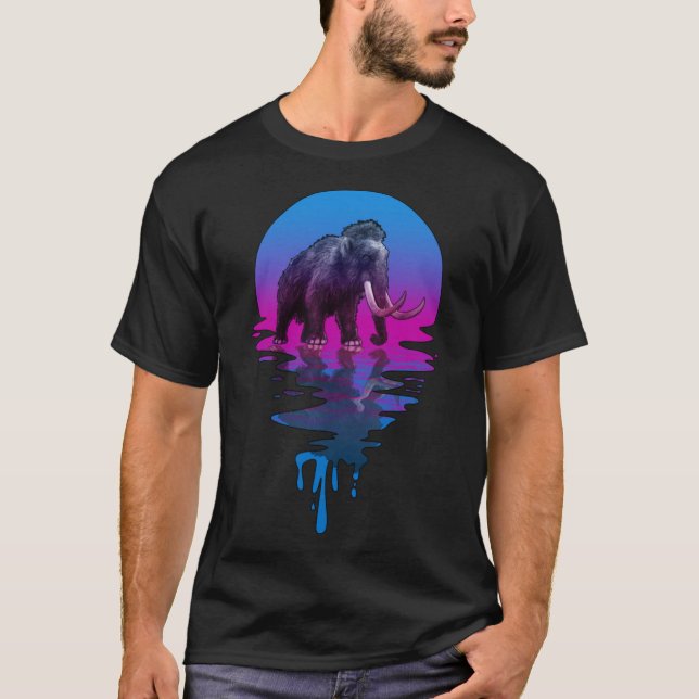 Vintage Retro Sunset Mammoth T Shirt (Framsida)