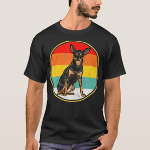 Vintage Retro Sunset Miniature Pinscher Hund T Shirt