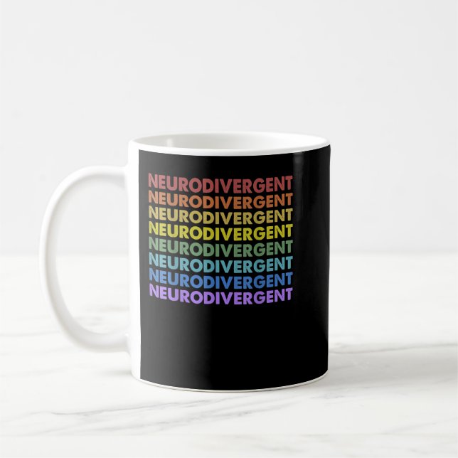Vintage Retro Sunset Neurodivergent Neurodiversity Kaffemugg (Vänster)