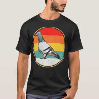 Vintage Retro Sunset Pigeon Bird Pullover T Shirt