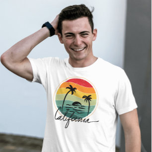 vintage retro sunset Summer California handflatan T Shirt