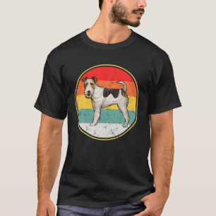 Vintage Retro Sunset Wire Fox Terrier Hund T Shirt