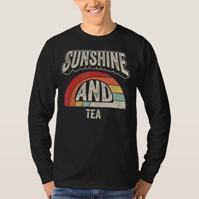 Vintage Retro Sunshine and Tea Summer T Shirt (Framsida)
