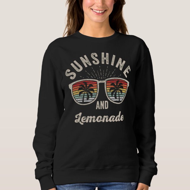 Vintage Retro Sunshine och Lemonade Summer T Shirt (Framsida)