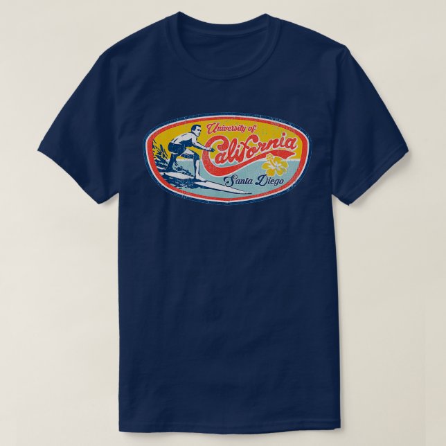 Vintage Retro Surf Style Ucsd T Shirt (Design framsida)