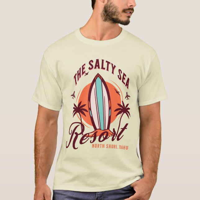 Vintage Retro Surf T-Shirt (Framsida)
