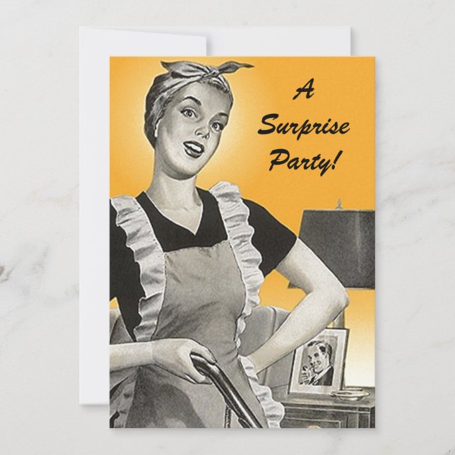 Vintage Retro Surprise Födelsedagsfest inbjudan (Framsida)