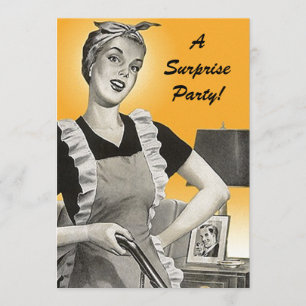 Vintage Retro Surprise Födelsedagsfest inbjudan