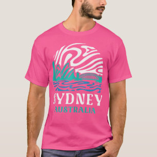 Vintage Retro Sydney Opera House Harbour Bridge Au T Shirt