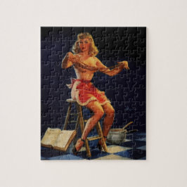 Vintage Retro Taffy maker Pinup flicka Pussel