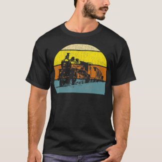 Vintage Retro Tåg Locomotive Railroad Railway T Shirt