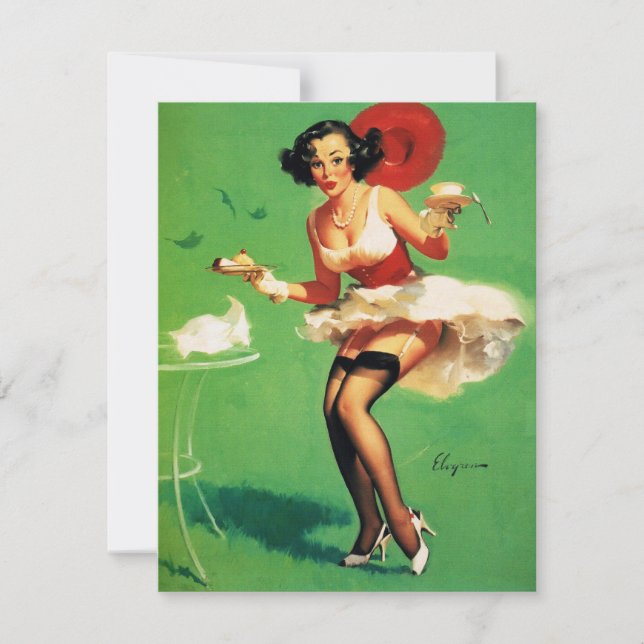 Vintage Retro Tea Time Pinup Girl (Framsida)